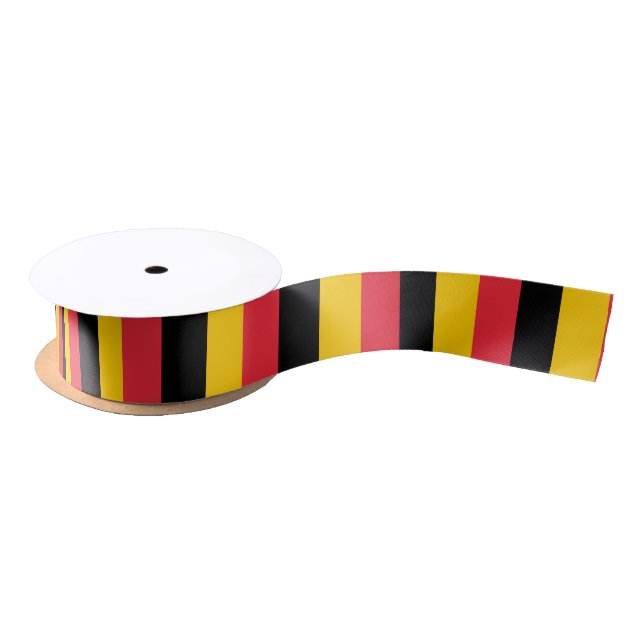 Ruban En Satin Ruban patriotique avec drapeau de Belgique (Bobine)