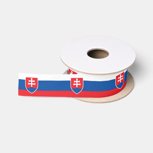 Ruban En Satin Ruban patriotique avec drapeau de la Slovaquie (Bobine)