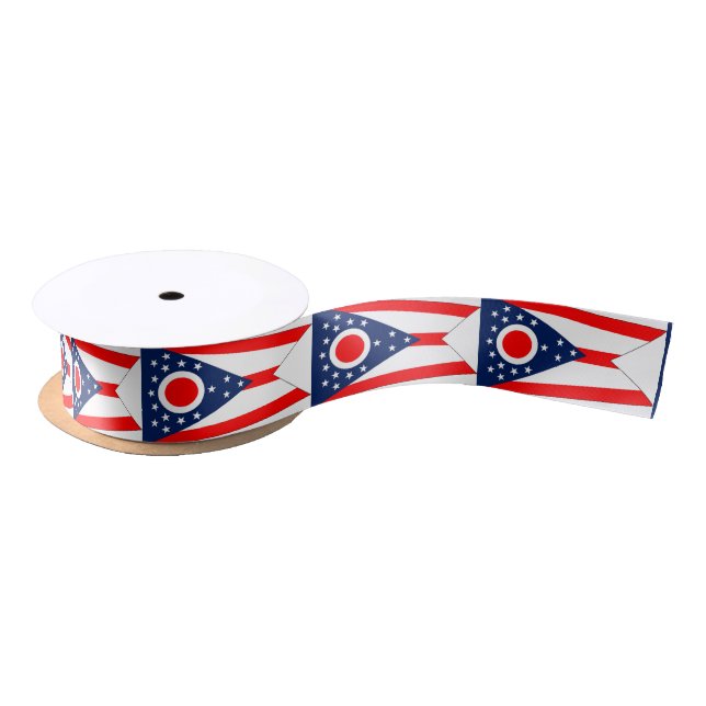 Ruban En Satin Ruban patriotique avec Drapeau de l'Etat de l'Ohio (Bobine)