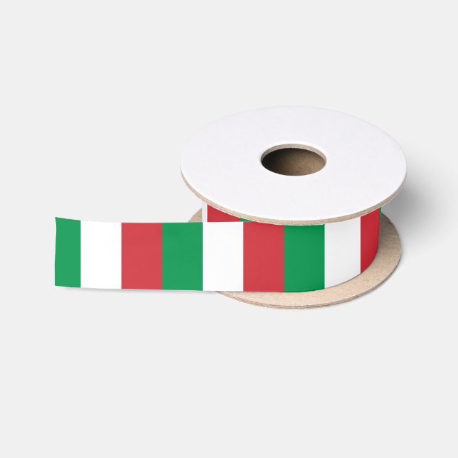 Ruban En Satin Ruban patriotique avec drapeau d'Italie (Bobine)