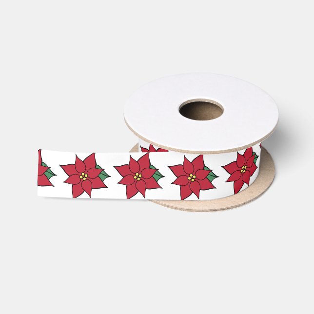 Ruban En Satin Ruban Poinsettia (Bobine)