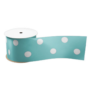 Ruban En Satin Ruban Point Polka Sky Turquoise