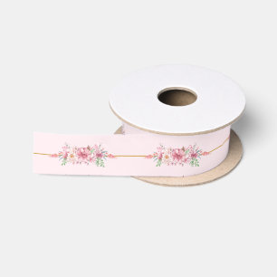 Ruban En Satin Ruban romantique rose floral