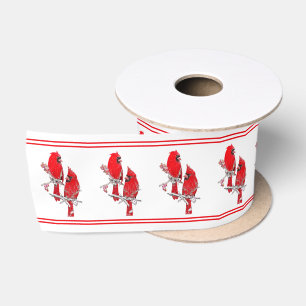 Ruban En Satin Ruban rouge Cardinal Bird Christmas