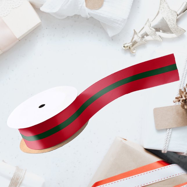 Ruban En Satin Ruban rouge et vert de Noël classique (Créateur téléchargé)