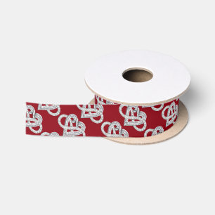 Ruban En Satin Ruban rouge Infinity Heart Ribbon