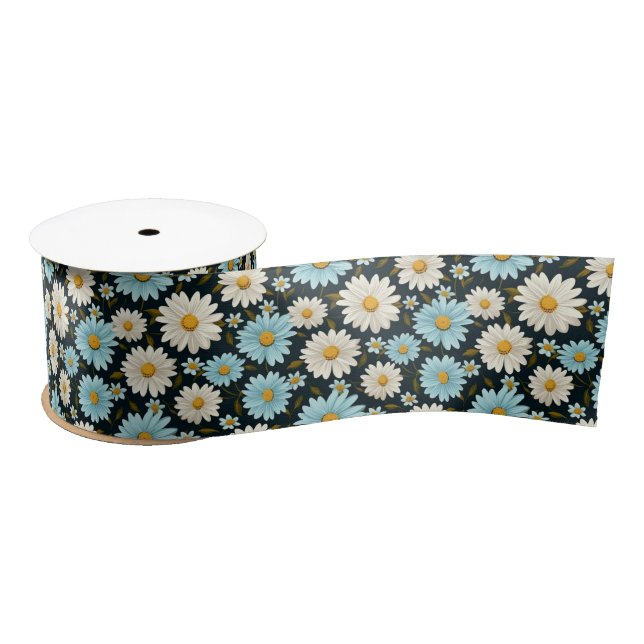 Ruban En Satin Ruban Satin Daisies (Bobine)