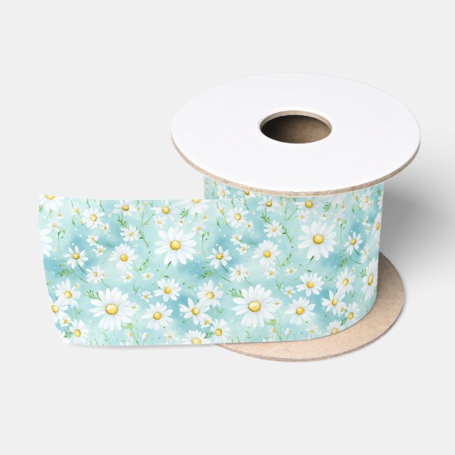 Ruban En Satin Ruban Satin Daisies (Bobine)