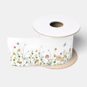 Ruban En Satin Ruban Satin fleur sauvage, Fleurs de champs d'été