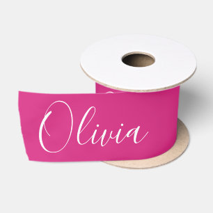 Ruban En Satin Ruban satin personnalisé rose fuchsia élégant