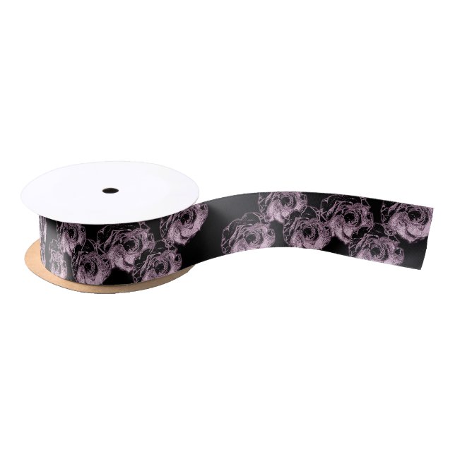 Ruban En Satin ruban satin rose goth roses (Bobine)