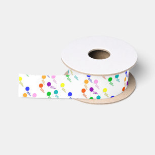 Ruban En Satin Ruban satiné à motifs de ballon multicolore