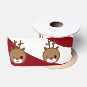 Ruban En Satin Ruban satiné Kawaii Reindeer