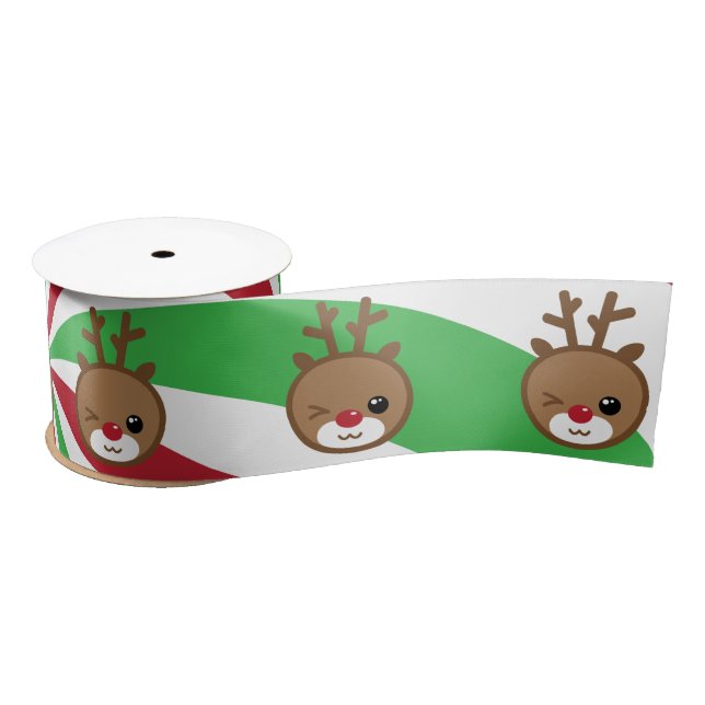 Ruban En Satin Ruban satiné Kawaii Reindeer (Bobine)