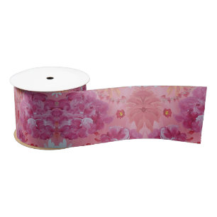 Ruban En Satin Ruban solaire Rose Floral Satin