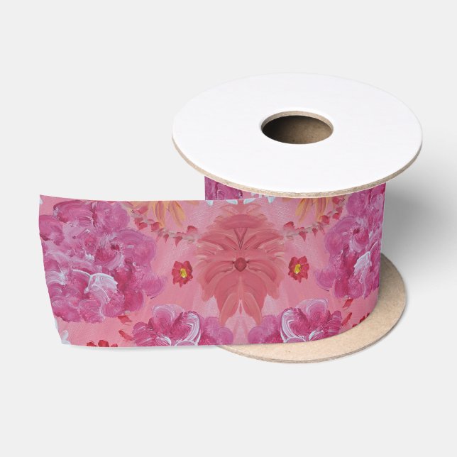 Ruban En Satin Ruban solaire Rose Floral Satin (Bobine)