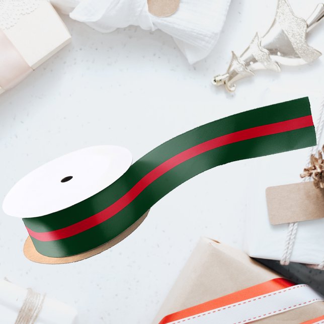 Ruban En Satin Ruban vert et rouge de Noël classique (Créateur téléchargé)