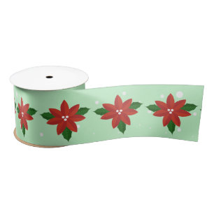 Ruban En Satin Rubans de fleurs de poinsettia rouges