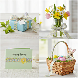 Ruban En Satin Rubans de satin fleurs pastel