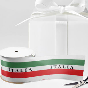 Ruban En Satin Rubans de soie à rayures de drapeau italien sur ru