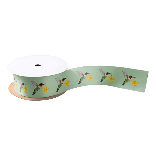 Ruban En Satin Ruby-throated Hummingbird Satin Ribbon (Bobine)