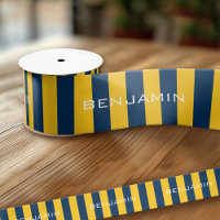 Rugby bleu marine et jaune Nom personnalisé