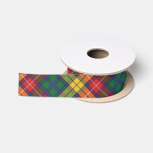 Ruban En Satin Russe Plaid Rouge Vert Jaune Buchanan Tartan