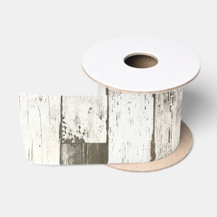 Ruban En Satin rustique ferme de campagne grise blanc bois