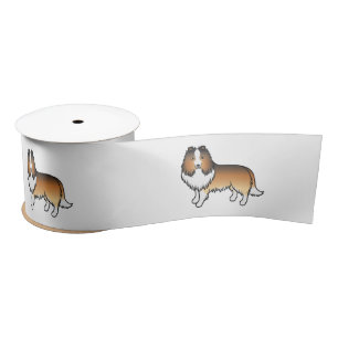 Ruban En Satin Sable Shetland Sheepdog Shelter Dessin Chien