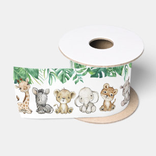 Ruban En Satin Safari Baby shower I Anniversaire Animaux Satin Ru