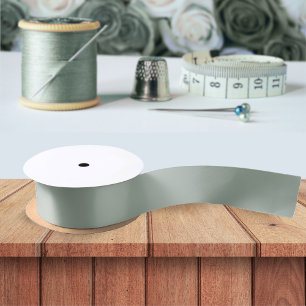 Ruban En Satin Sage Vert Couleur Solide Simple Minimaliste