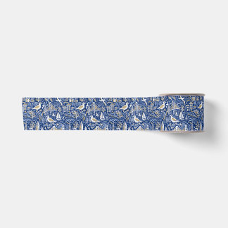 Ruban En Satin San Francisco Coastal Cityscape in Navy & Gold