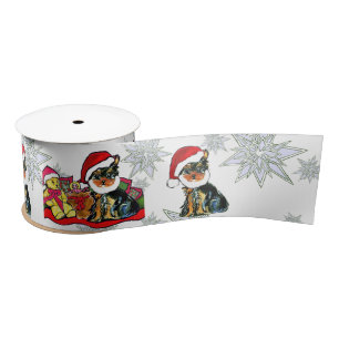 RUBAN EN SATIN SANTA YORKIE POO