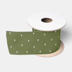 Ruban En Satin Sapins de Noël Rustiques Minimalistes Scandinaves