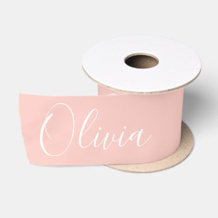 Ruban En Satin Satin élégant personnalisé pêche nom