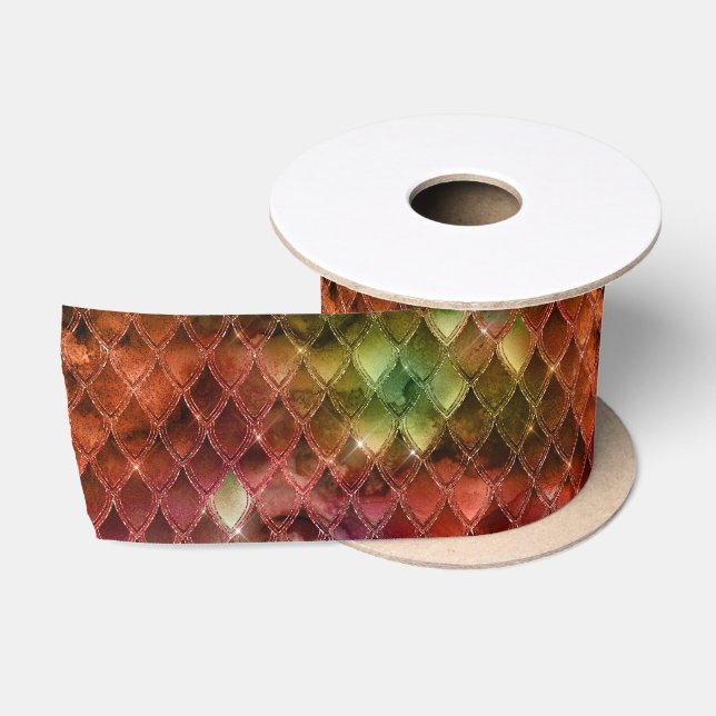 Ruban En Satin Scales Rainbow Dragon (Bobine)
