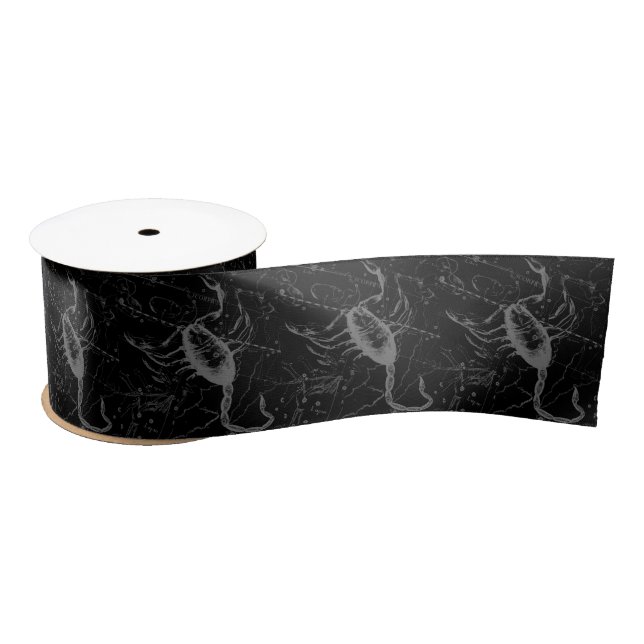 Ruban En Satin Scorpio Constellation Hevelius 1690 sur Black (Bobine)