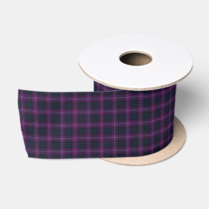 Ruban En Satin Scotland Forever Tartan Plaid Motif