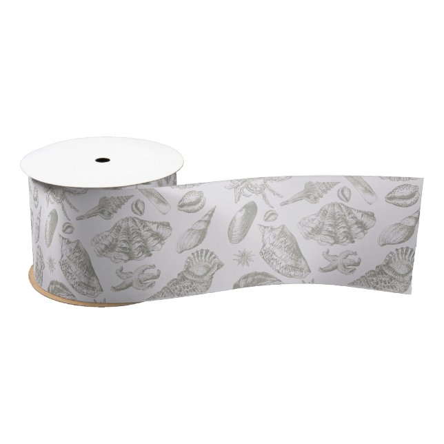 Ruban En Satin Seashell Soft Antique Art Beach Shops (Bobine)