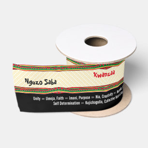 Ruban En Satin Sept principes de Kwanzaa