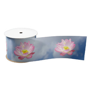 Ruban En Satin Seule une Blossom Lotus + votre texte et vos idées