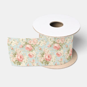 Ruban En Satin Shabby Chic Vintage Floral Roses Victoriens Rose