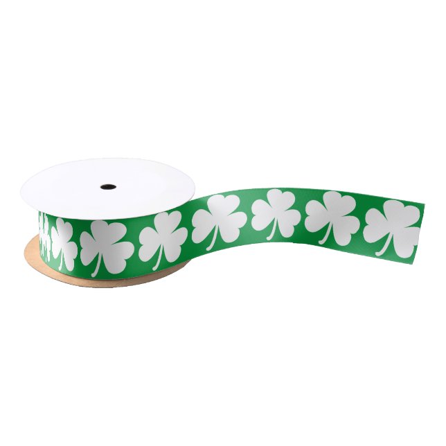 Ruban En Satin Shamrock irlandais sur mesure (Bobine)