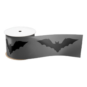 Ruban En Satin Silhouettes De Chauve Noire Simples À L'Halloween
