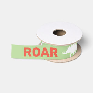Ruban En Satin Silhouettes de dinosaure d'hurlement