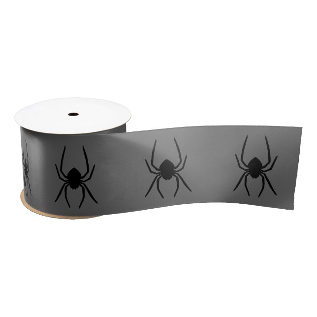 Ruban En Satin Silhouettes Simple Araignée Noire Sur Halloween Gr (Bobine)