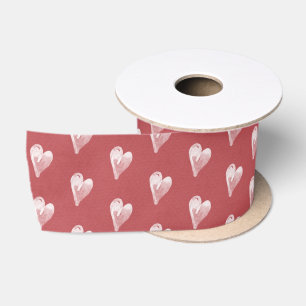 Ruban En Satin Simple Coeurs Rustiques Red Farmhouse