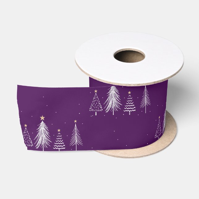 Ruban En Satin Simple élégance Noël Arbre Motif vacances (Bobine)