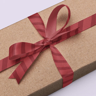 Ruban En Satin Simple Minimaliste Whimsical Gravé Rouge Profond
