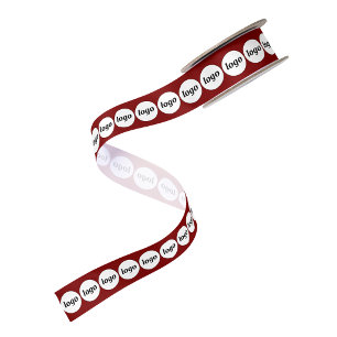 Ruban En Satin Simple motif de logo d'entreprise Rouge Bourgogne